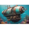 Cuadros Modernos-Submarino steampunk generado AI